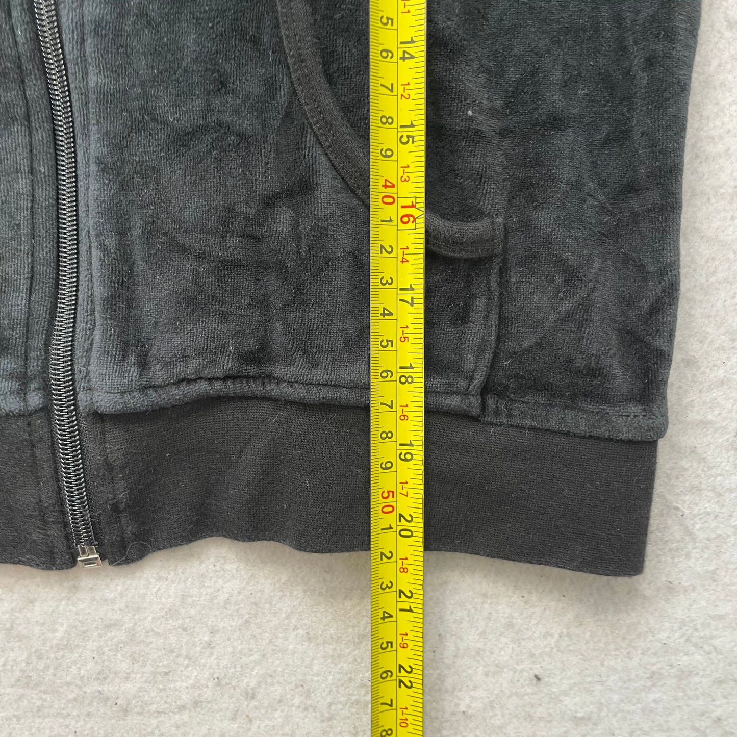 Vintage Juicy Couture Women's Black Velour Tracksuit Sets Hoodie & Pant Size L