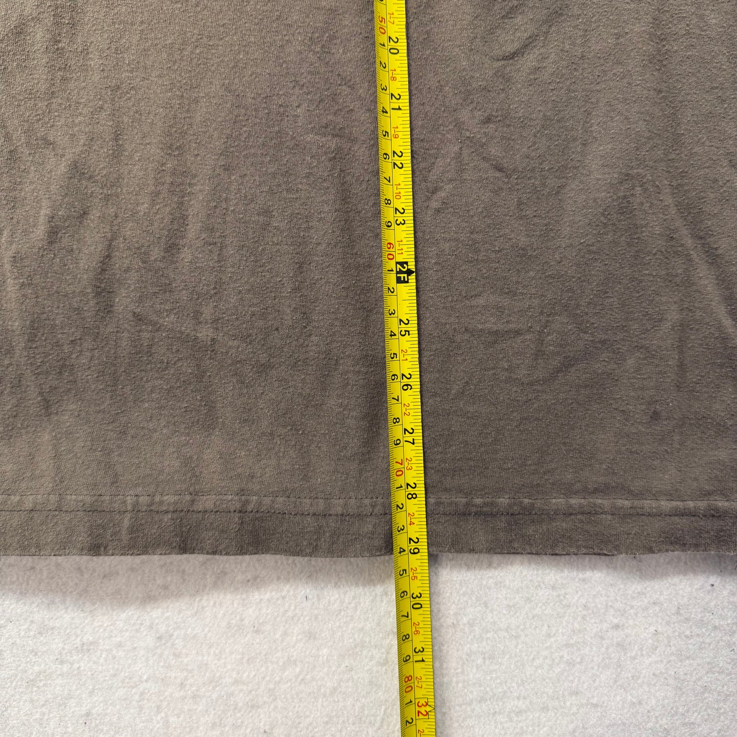 Utility Men's Olive Brown Cotton T-Shirt Long Sleeve Tee Drop Shoulders Size XL