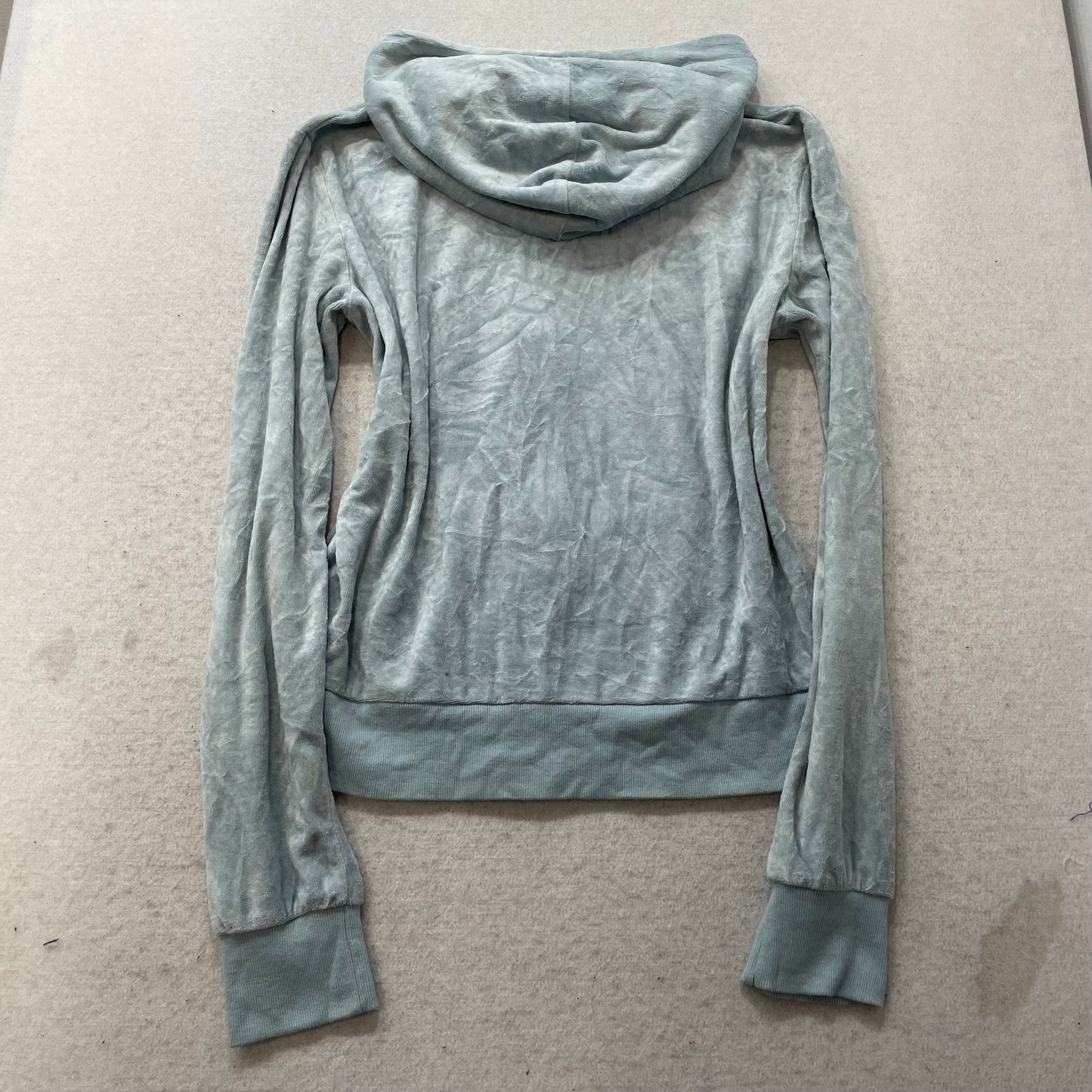 Juicy Couture Women's Mint Velour Full Zip Hoodie Pockets Drawstring Y2k Size XL