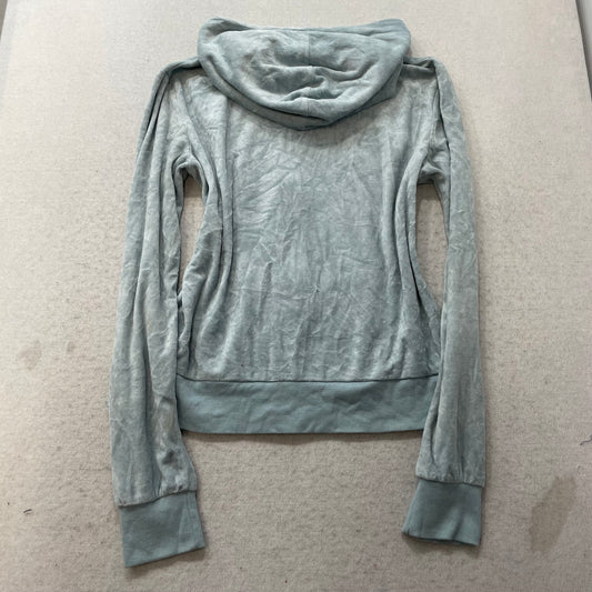 Juicy Couture Women's Mint Velour Full Zip Hoodie Pockets Drawstring Y2k Size XL