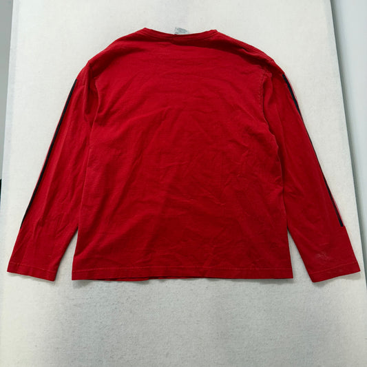 Tommy Hilfiger Bright Red 100% Cotton T-Shirt Long Sleeves Crewneck Logo Size M