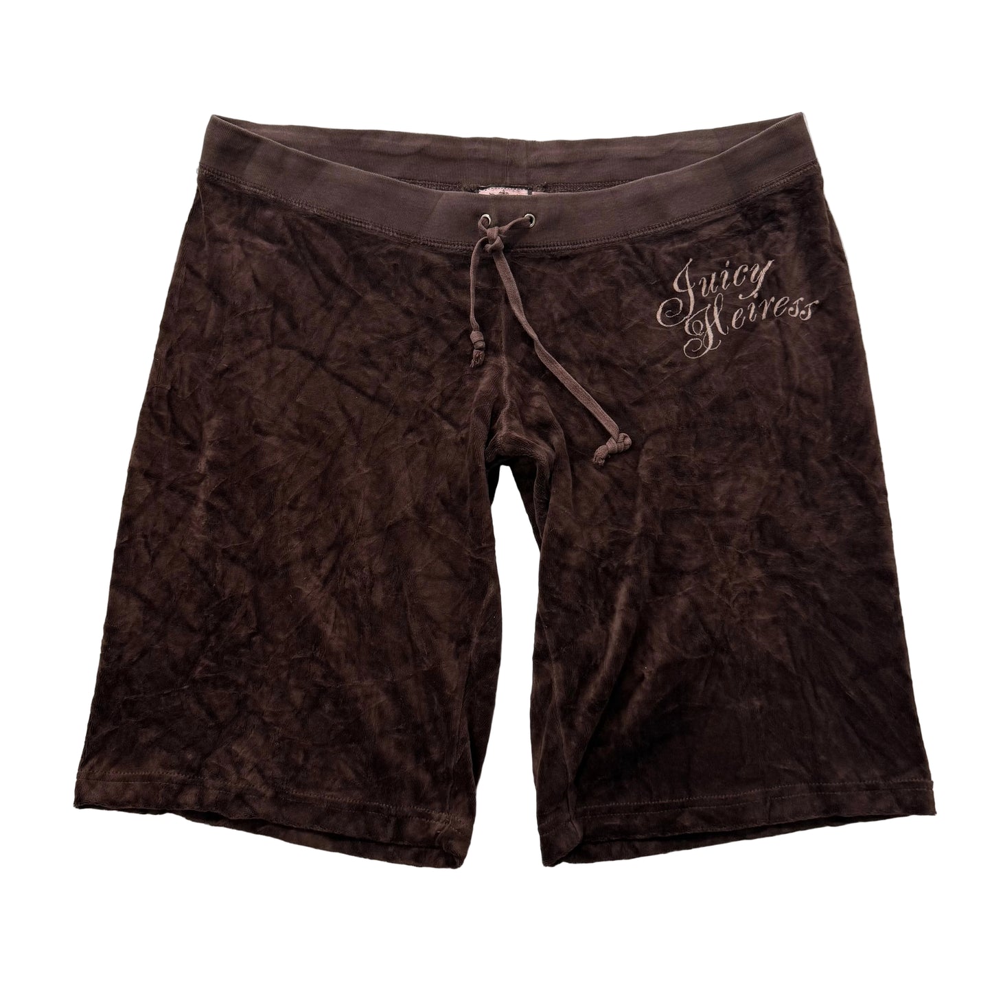 Vintage Juicy Couture Juicy Heiress Women's Brown Velour Lounge Shorts Size L