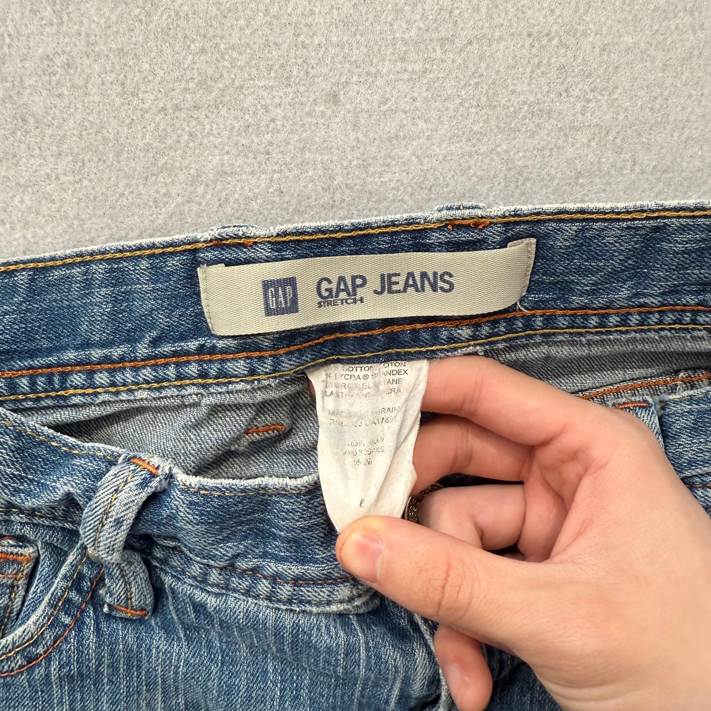 Gap Jeans Women's Blue Denim Straight Cut Mini Skirt Pockets Button Fly Size 8