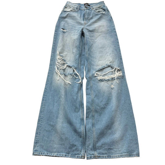 BDG Urban Outfitters Women's Blue Denim Skater Baggy Distressed Jeans Size 25