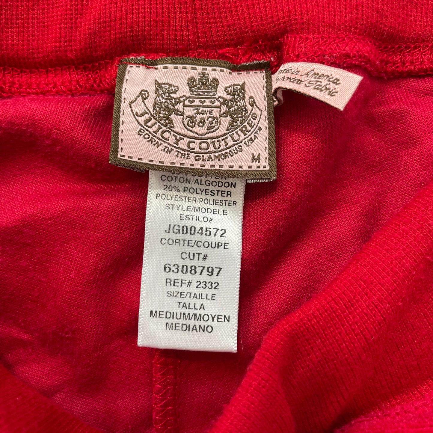 Juicy Couture Womens Red Velour Flared Leg Track Pants Loungewear Pockets Size M