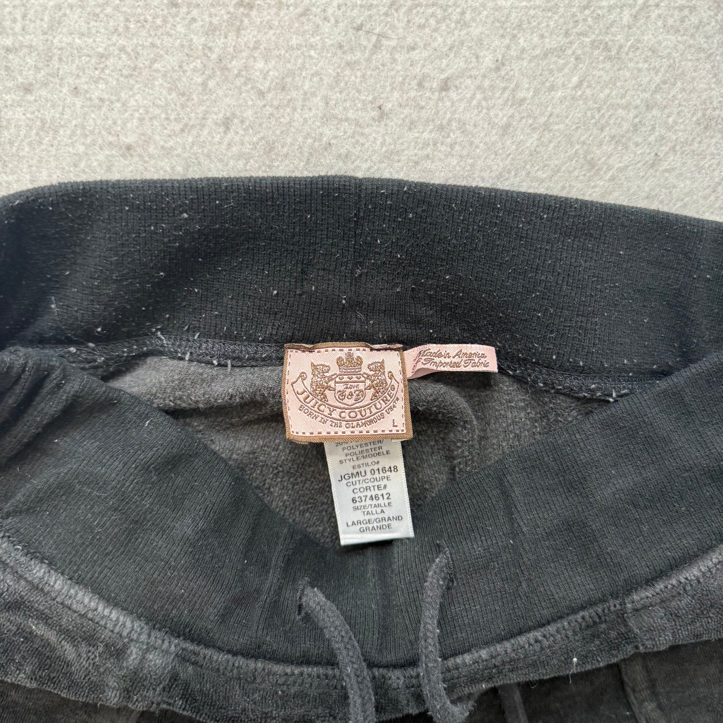 Juicy Couture Women's Black Velour Tracksuit Set Hoodie & Flared Pant Size M/L