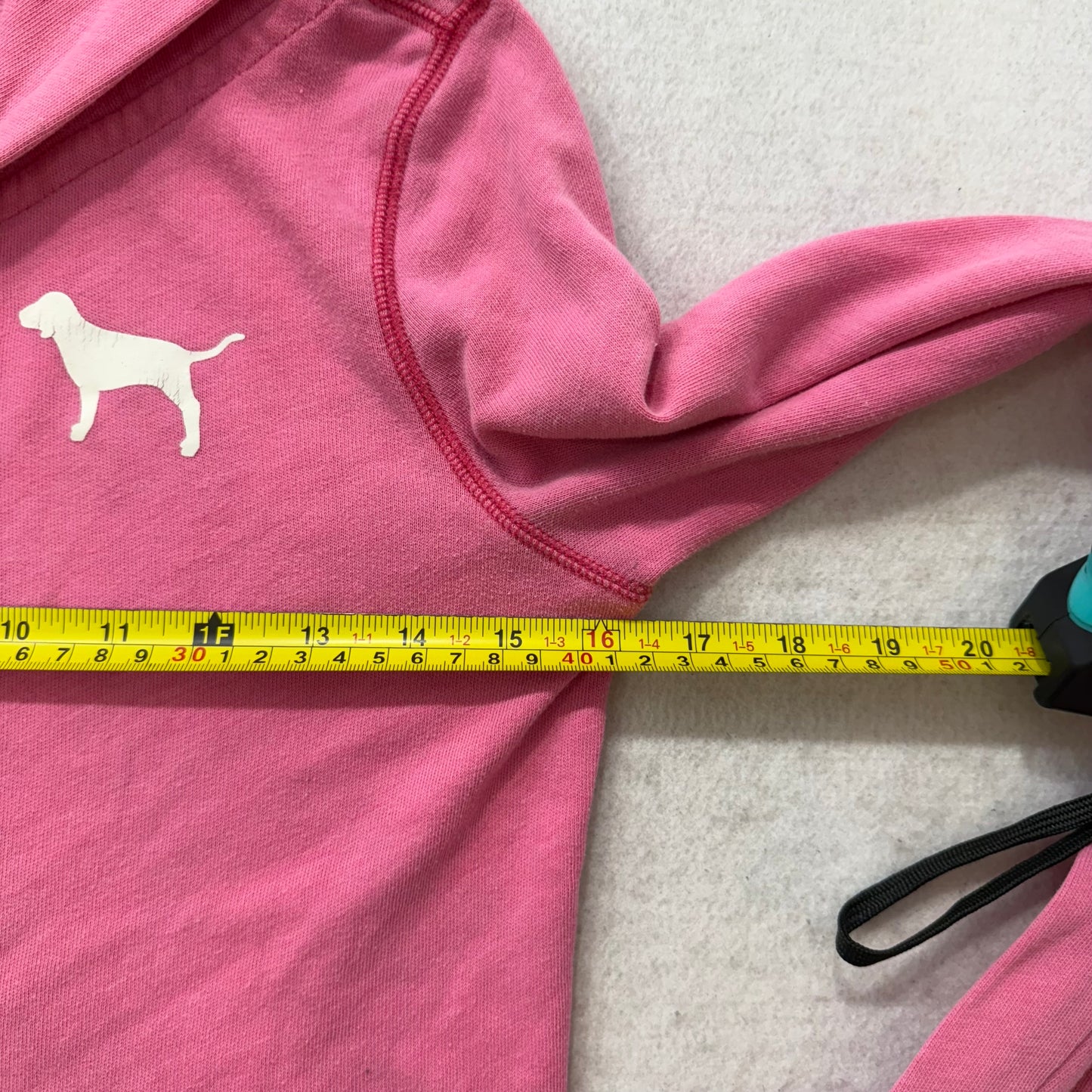 PINK Victoria's Secret Women's Pink Zip-Up Hoodie Long Sleeves Dog Logo Size S