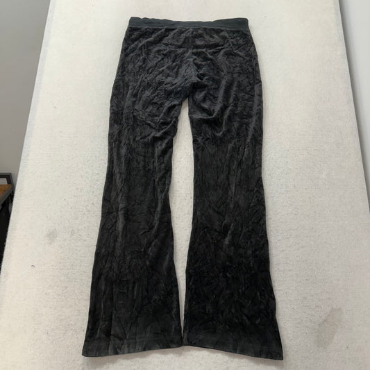 Juicy Couture Women's Faded Black Velour Flared Track Pant Low Rise Y2K Size M