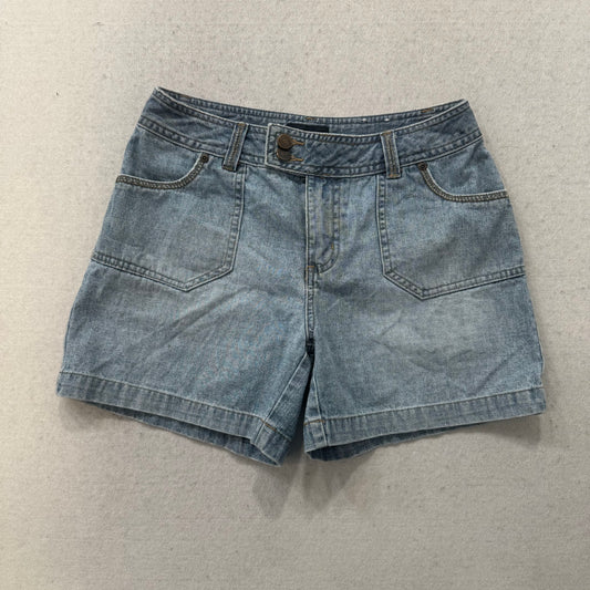Sonoma Life + Style Women's Blue Denim Cargo Shorts Button Flap Pockets Size 6