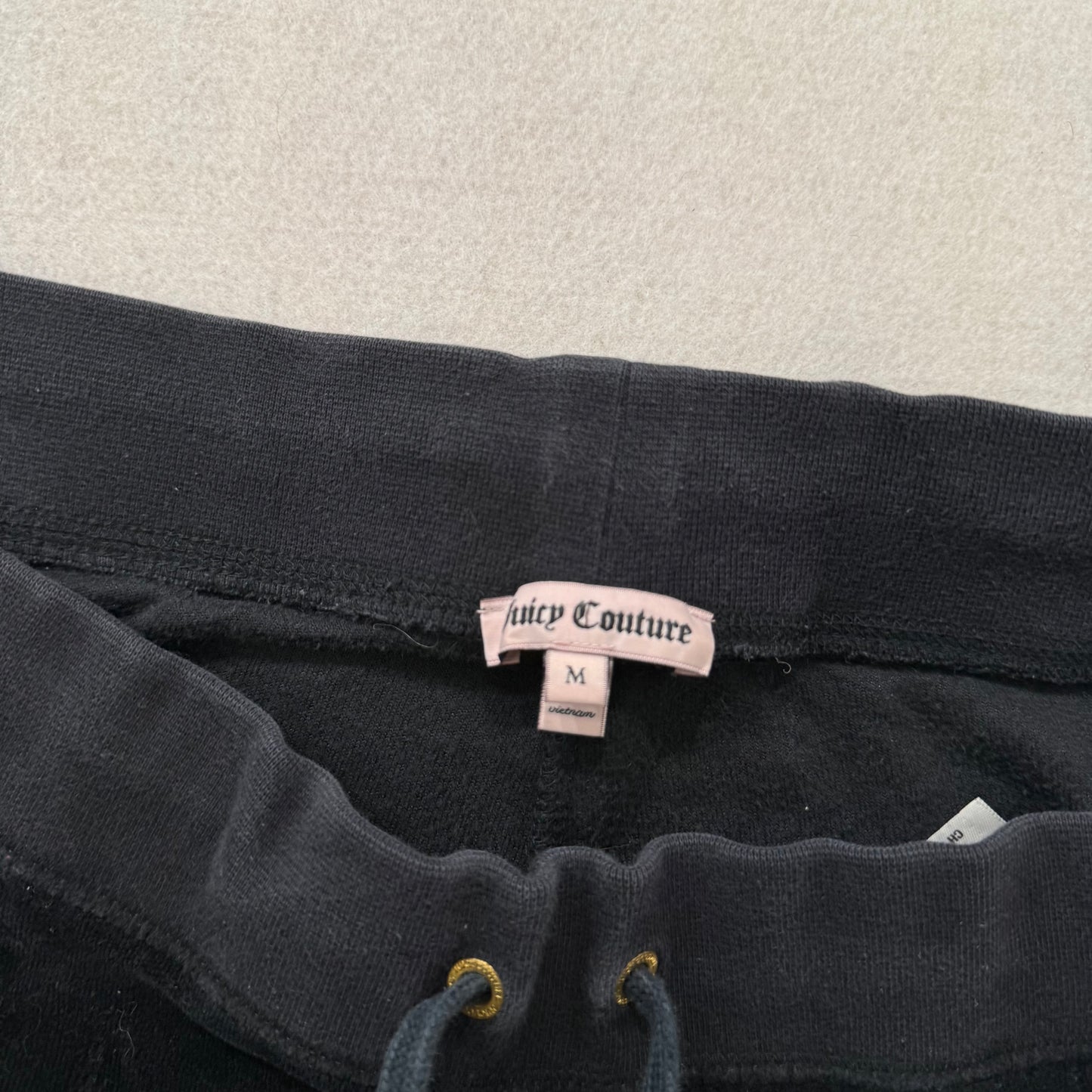 Vintage Juicy Couture Black Flare Velour Pants Size M