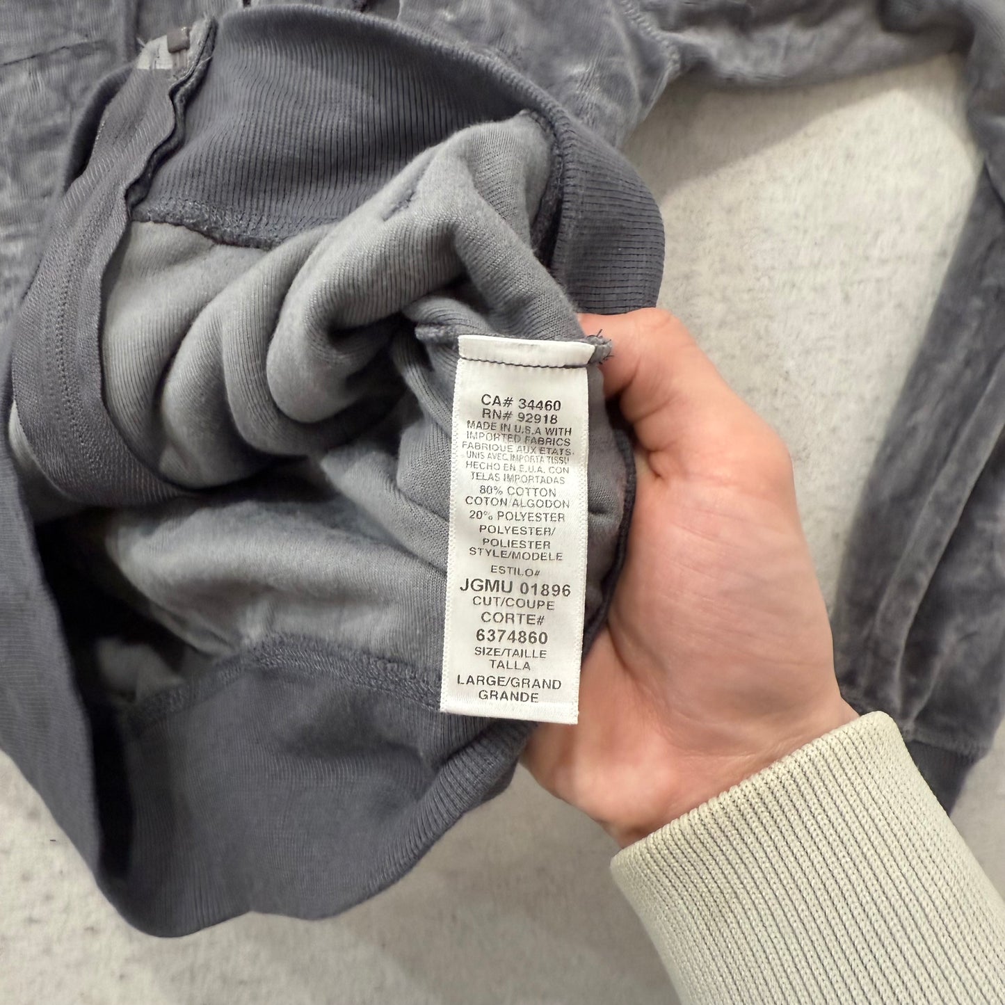 Vintage Juicy Couture Womens Gunmetal Velour Zip Up Hoodie Loungewear Y2K Size L