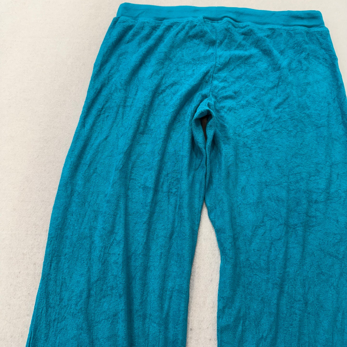 Juicy Couture Women's Teal Blue Terrycloth Flared Track Pant Loungewear Size M