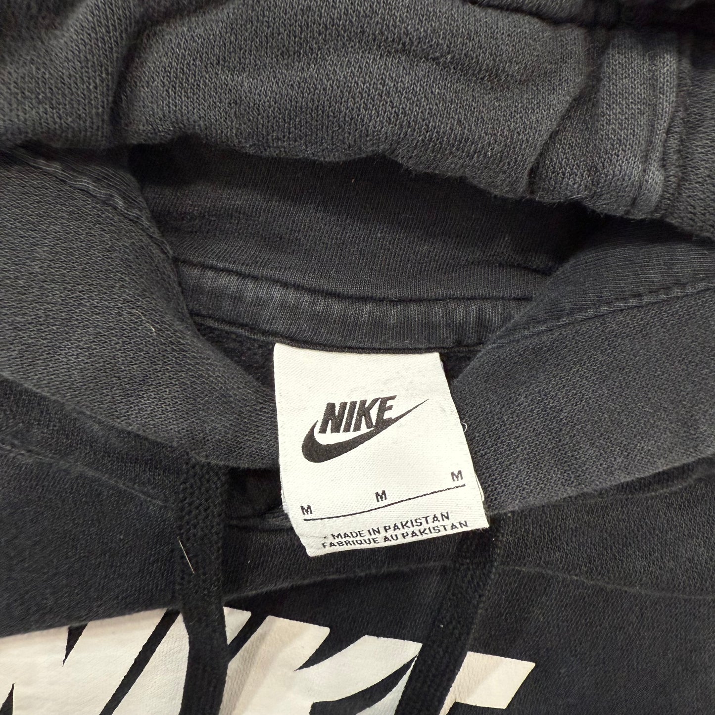 Nike Logo Pullover Hoodie Front Swoosh Graphic Streetwear Sweatshirt Size M