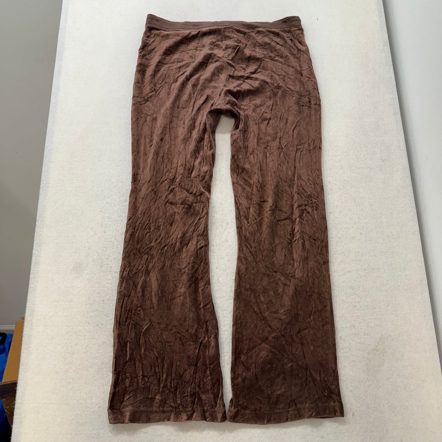 Vintage Juicy Couture Women's Brown Velour Flared Track Pant Loungewear Size L