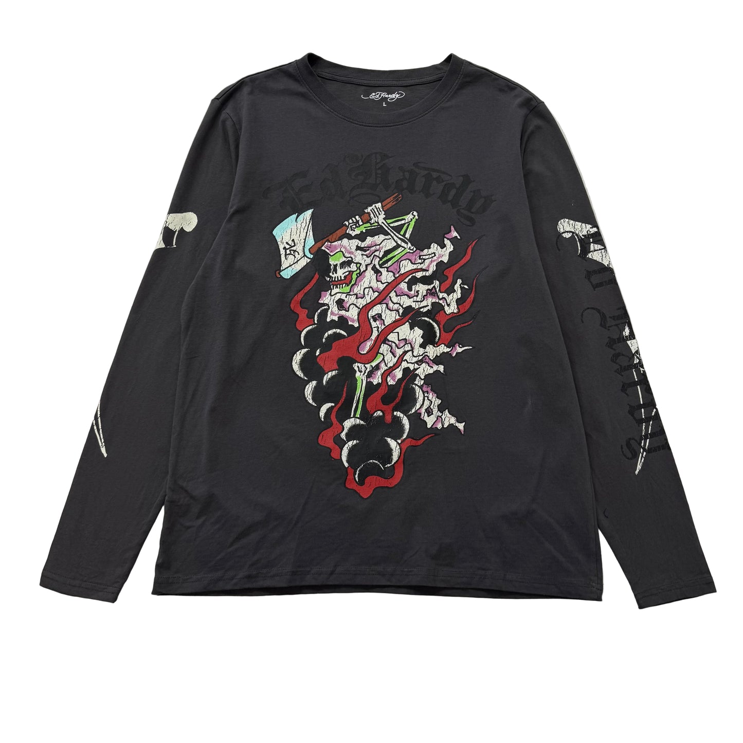 ED HARDY “Reaper” CHARCOAL LONG SLEEVE TEE
