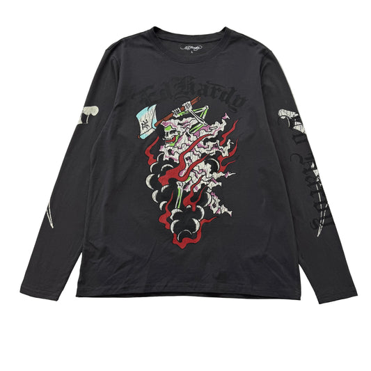 ED HARDY “Reaper” CHARCOAL LONG SLEEVE TEE