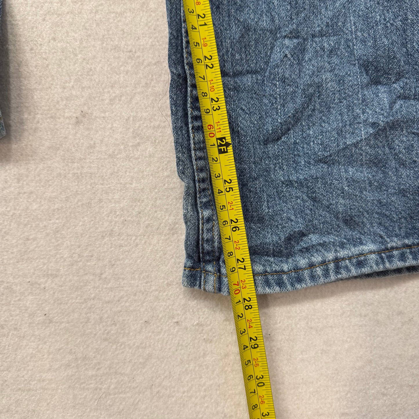 Arizona Jean Co. Womens Blue Denim Bootcut jeans Rhinestone Size 14 1/2 Plus