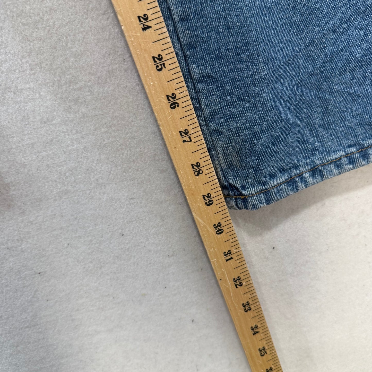 L.L. Bean Blue Denim Flannel Lined Jeans Natural Fit Made in Mexico Size 36x30
