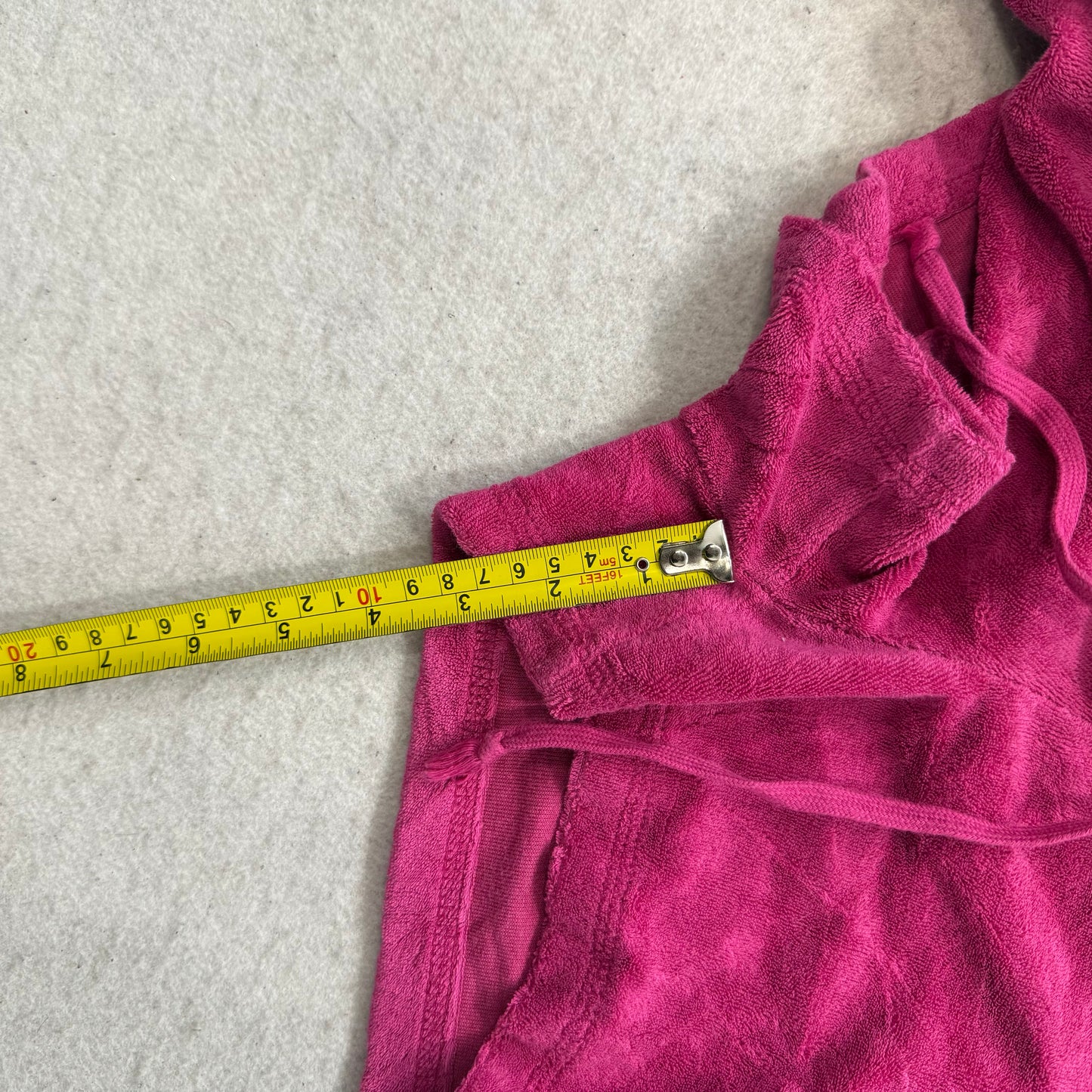 Juicy Couture Women's Hot Pink Terry Cloth Micro Shorts Drawstring Logo Size M