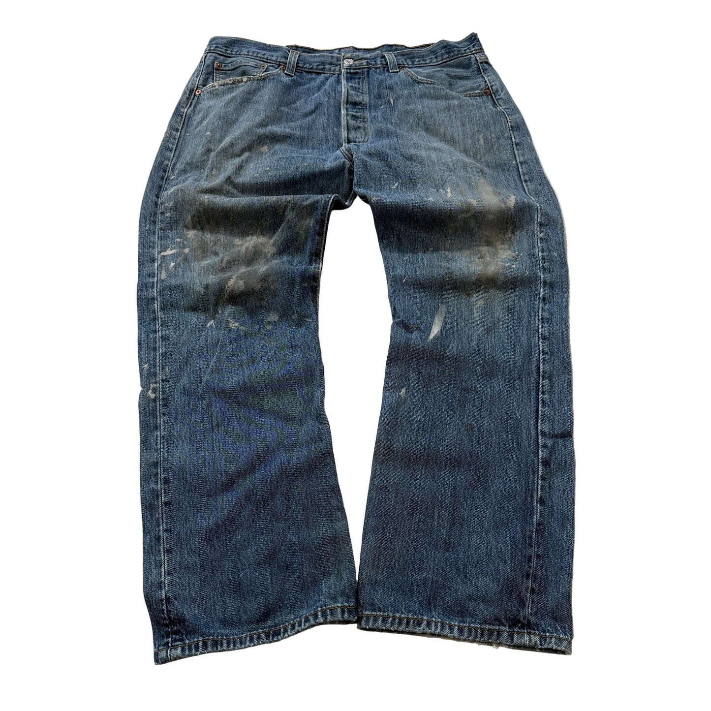 Vintage Levi's 501 Men's Blue Denim Jeans Wide Leg Zip-Fly Distressed Size 38x30