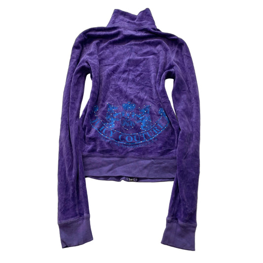 Vintage Juicy Couture Scottie Dogs Women Royal Purple Velour Track Jacket Size S