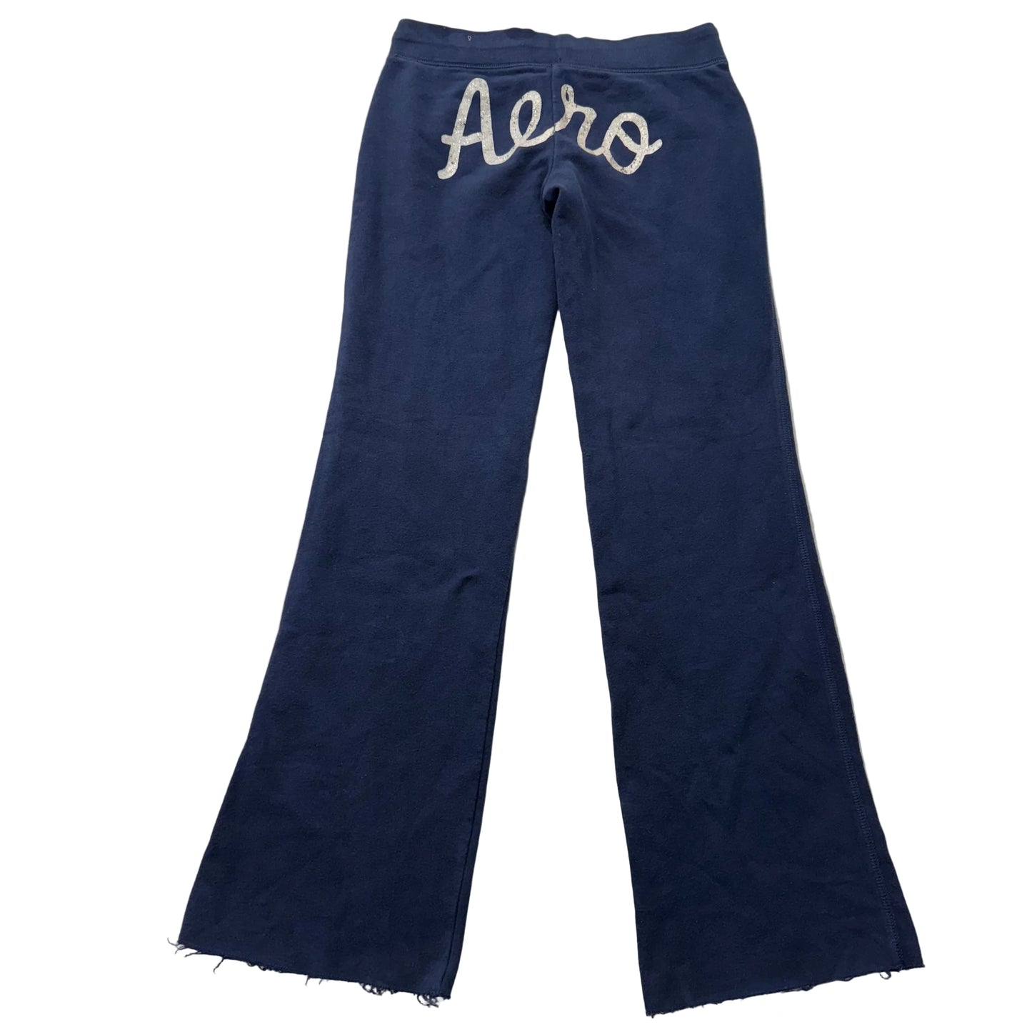 Aeropostale Womens Navy Blue Terrycloth Flared Track Pant Loungewear Logo Size S