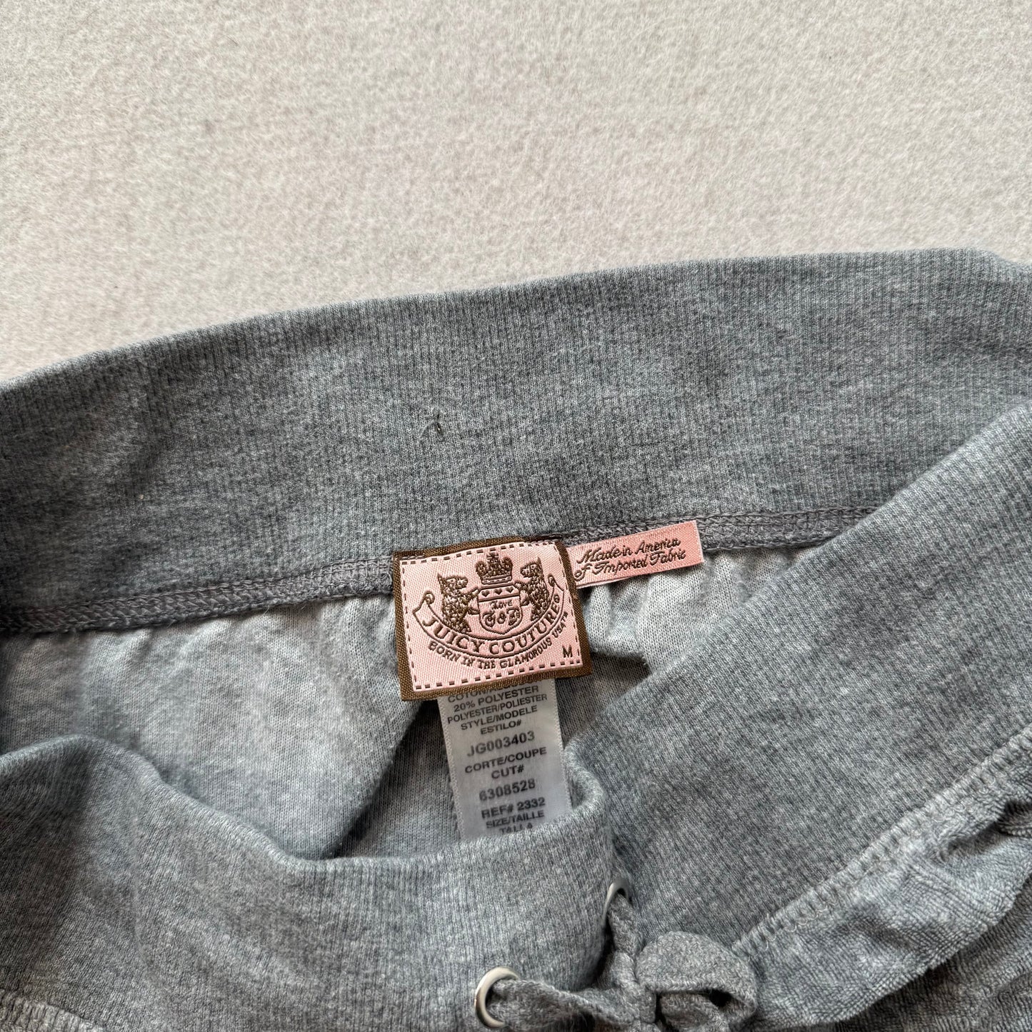 Juicy Couture Women's Heather Gray Velour Flared Track Pants Loungewear Size M