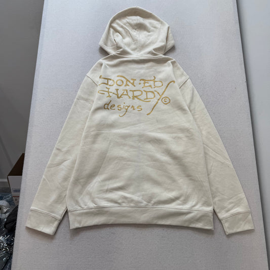 ED HARDY “Snake Panther” CREME ZIP UP HOODIE