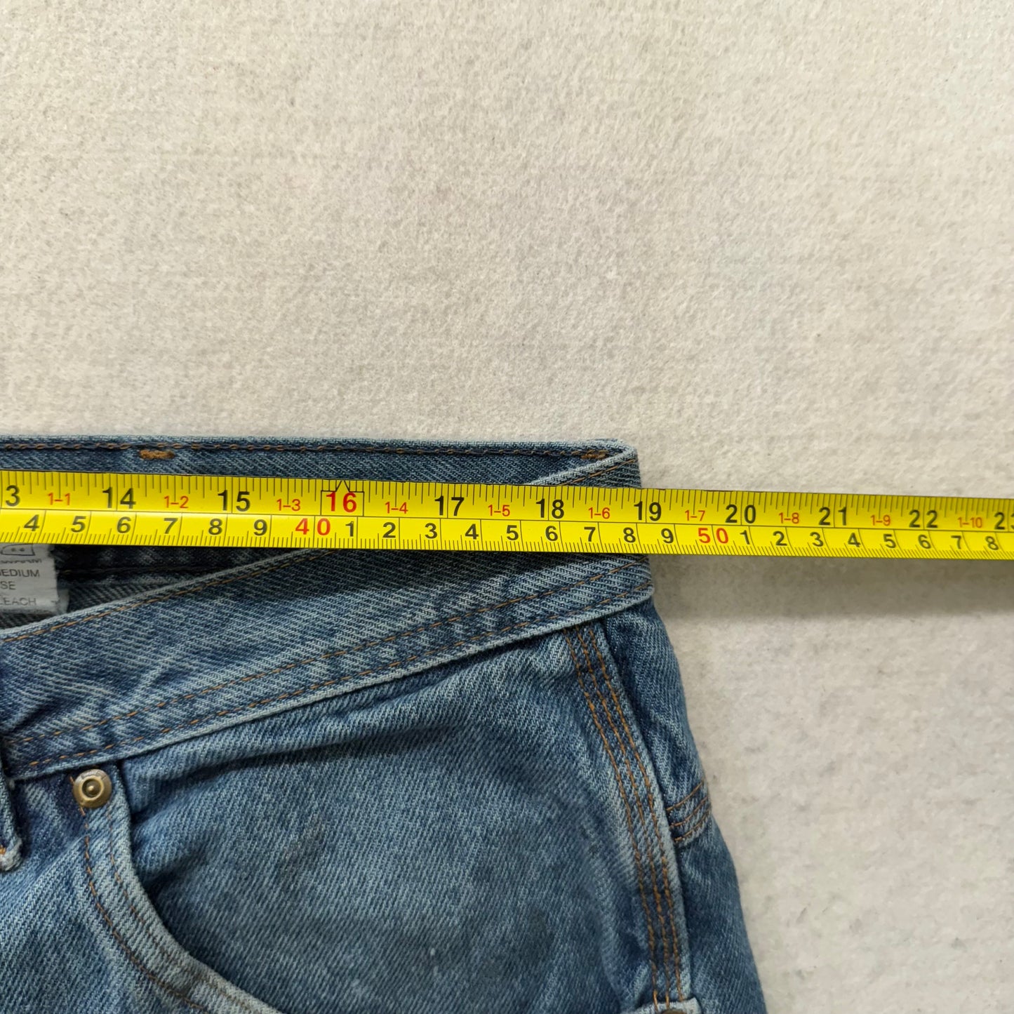 Key Men's Dark Wash Blue Denim Double Knee Carpenter Jeans Hammer Loop Size 38