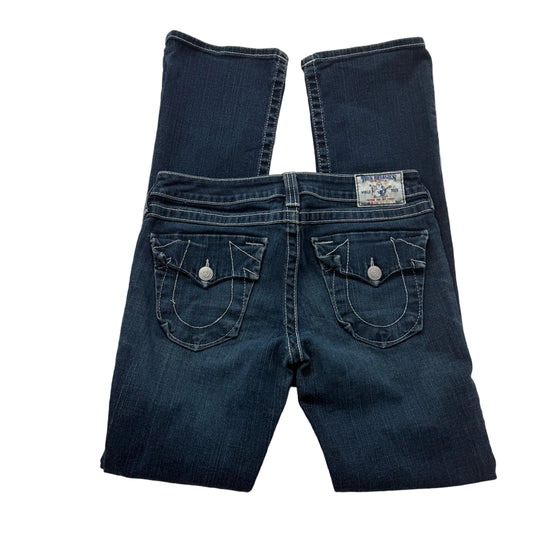 Rare True Religion Blue Denim Jeans Horseshoe Button-Flap Back Pockets Size 30