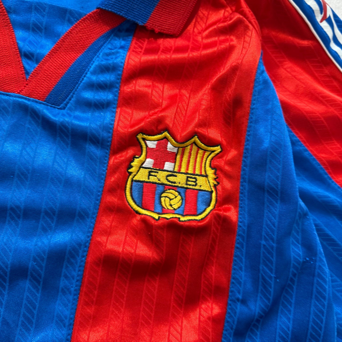 Kappa FC Barcelona Men's Blaugrana Home Shirt Short Sleeve Logo Tape Size XL