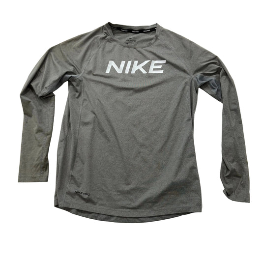 Nike Pro Dri Fit Youth Gray Shirt Long Sleeves Raglan Cut Performance Size XL