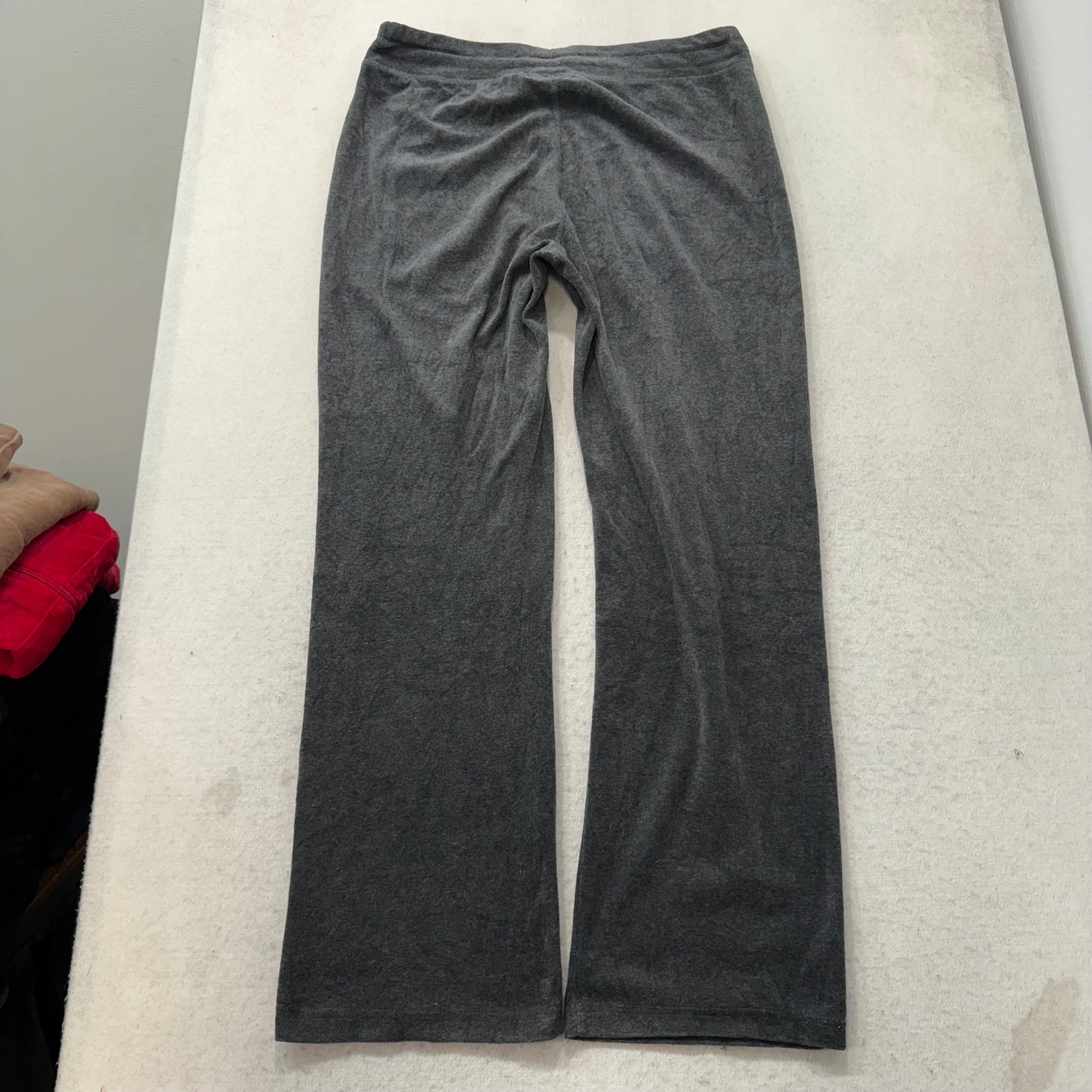 Juicy Couture Women's Charcoal Velour Tracksuit Set Hoodie & Flared Pant Size M/L