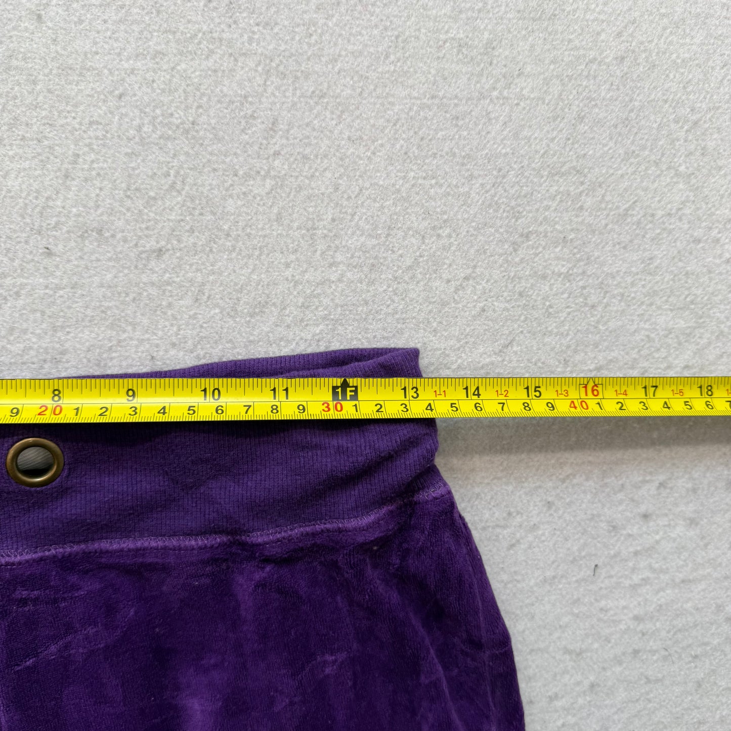Juicy Couture Women's Deep Purple Velour Flare Leg Track Pants Drawstring Size M