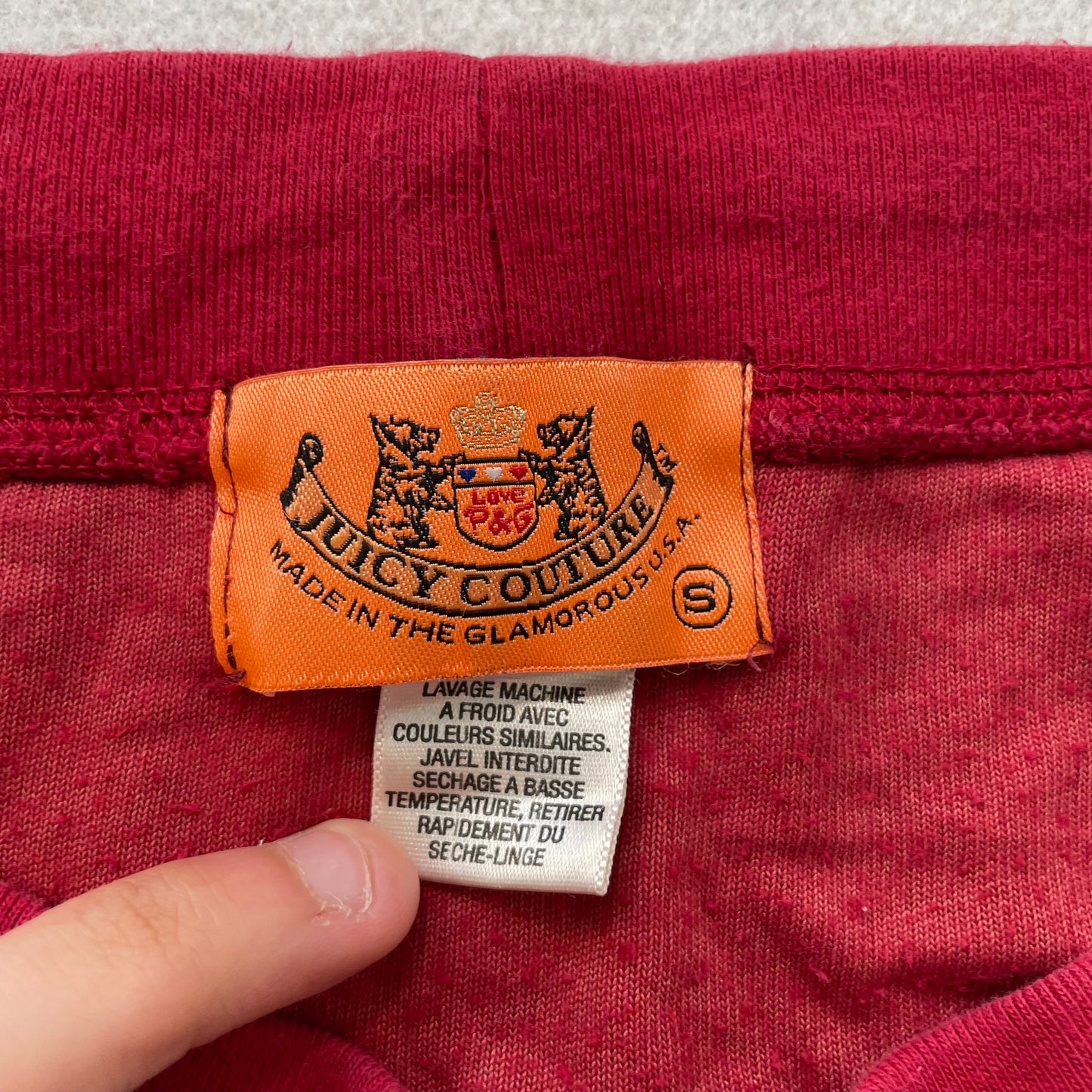 2003 Vintage Juicy Couture Women's Red Terry Cloth Mini Skirt Drawstring Size S