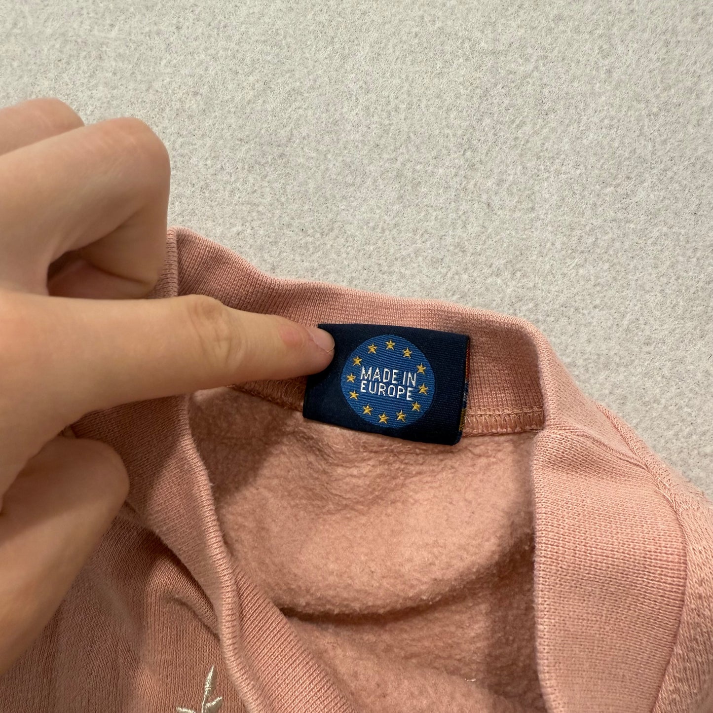 Paris Tour D'Or Womens Dusty Pink Fleece Sweatshirt Embroidered Crewneck Size XS
