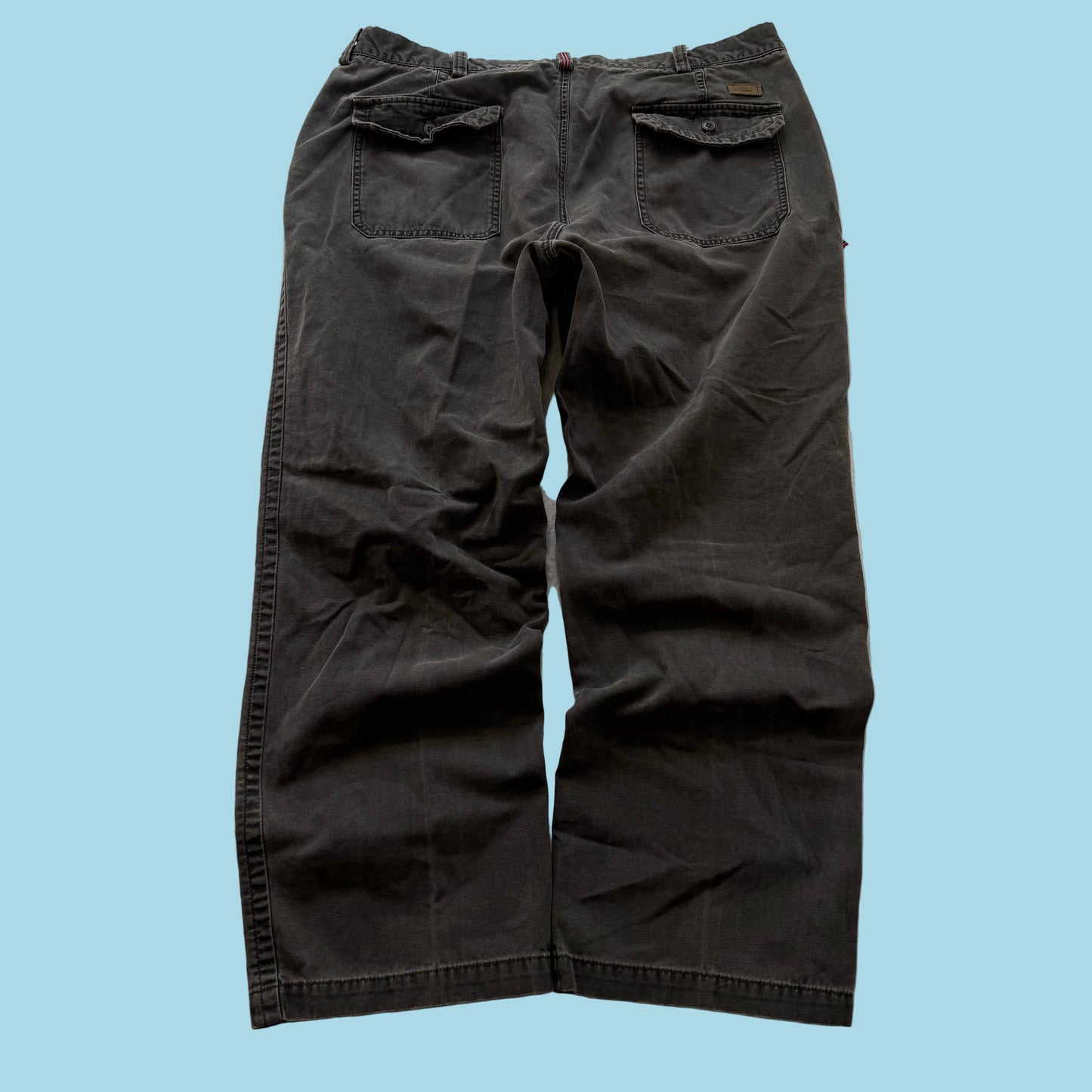 Dockers Flat Front Relaxed Fit Men's Faded Gray Chino Khaki Pants Size 40x30