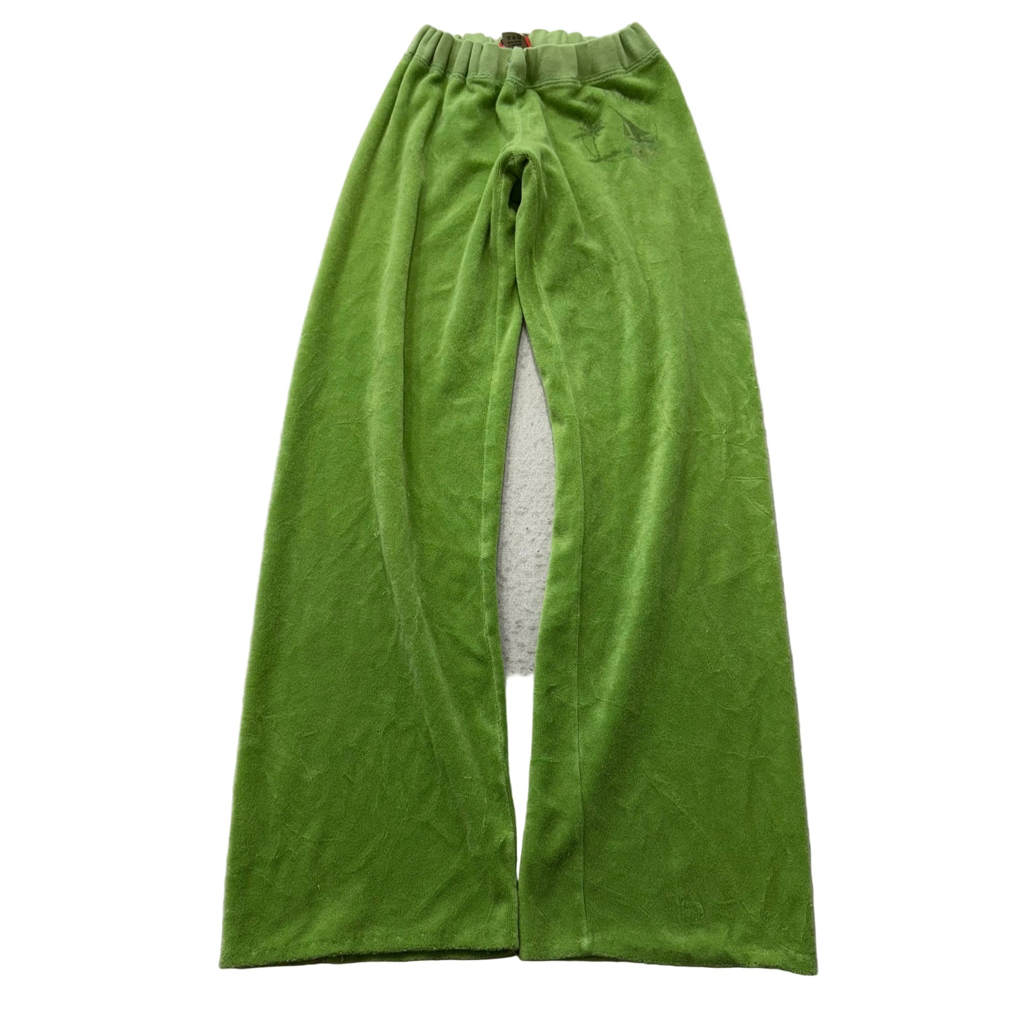 2003 Vtg Juicy Couture Women's Apple Green Terry Cloth Flared Track Pants Size P