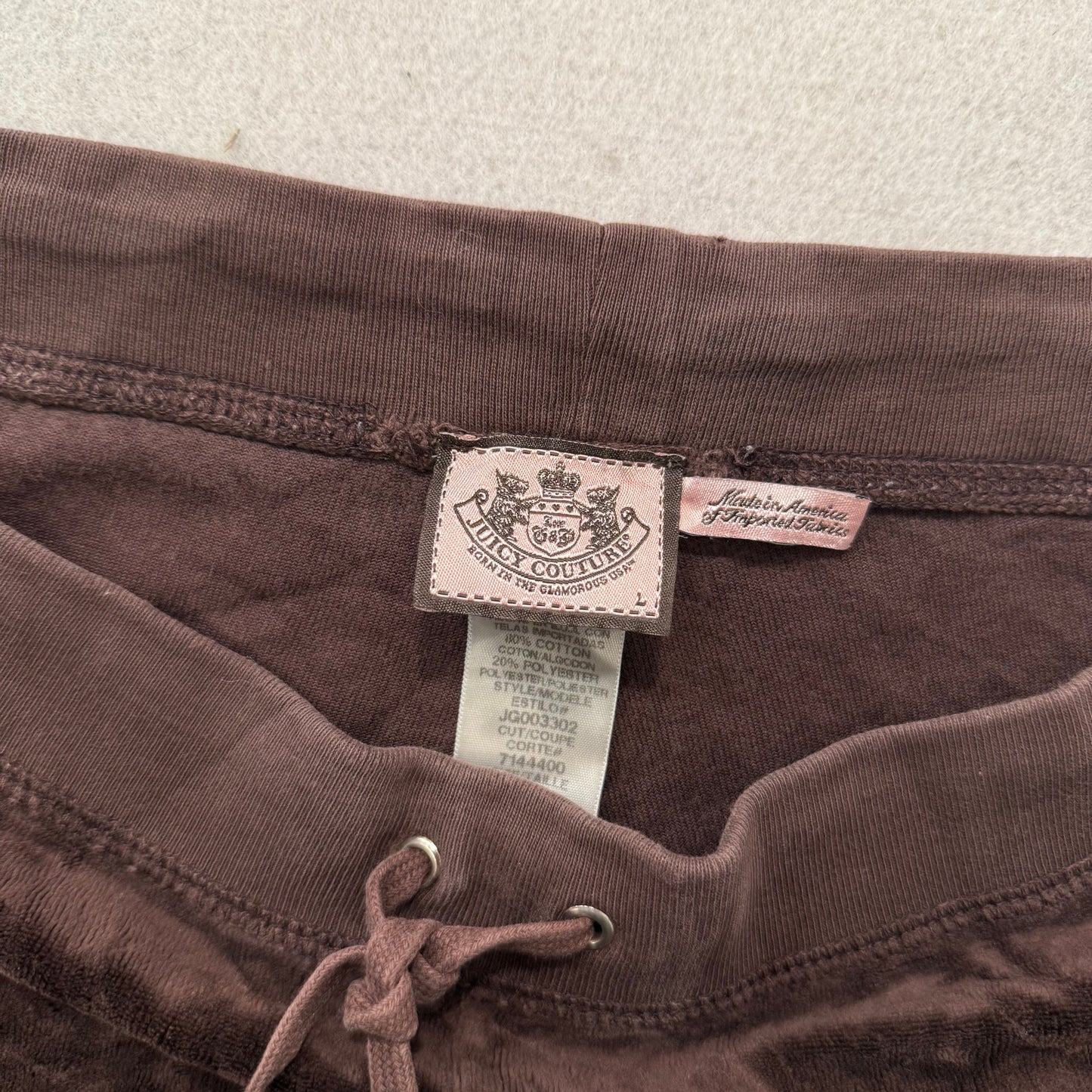 Vintage Juicy Couture Juicy Heiress Women's Brown Velour Lounge Shorts Size L