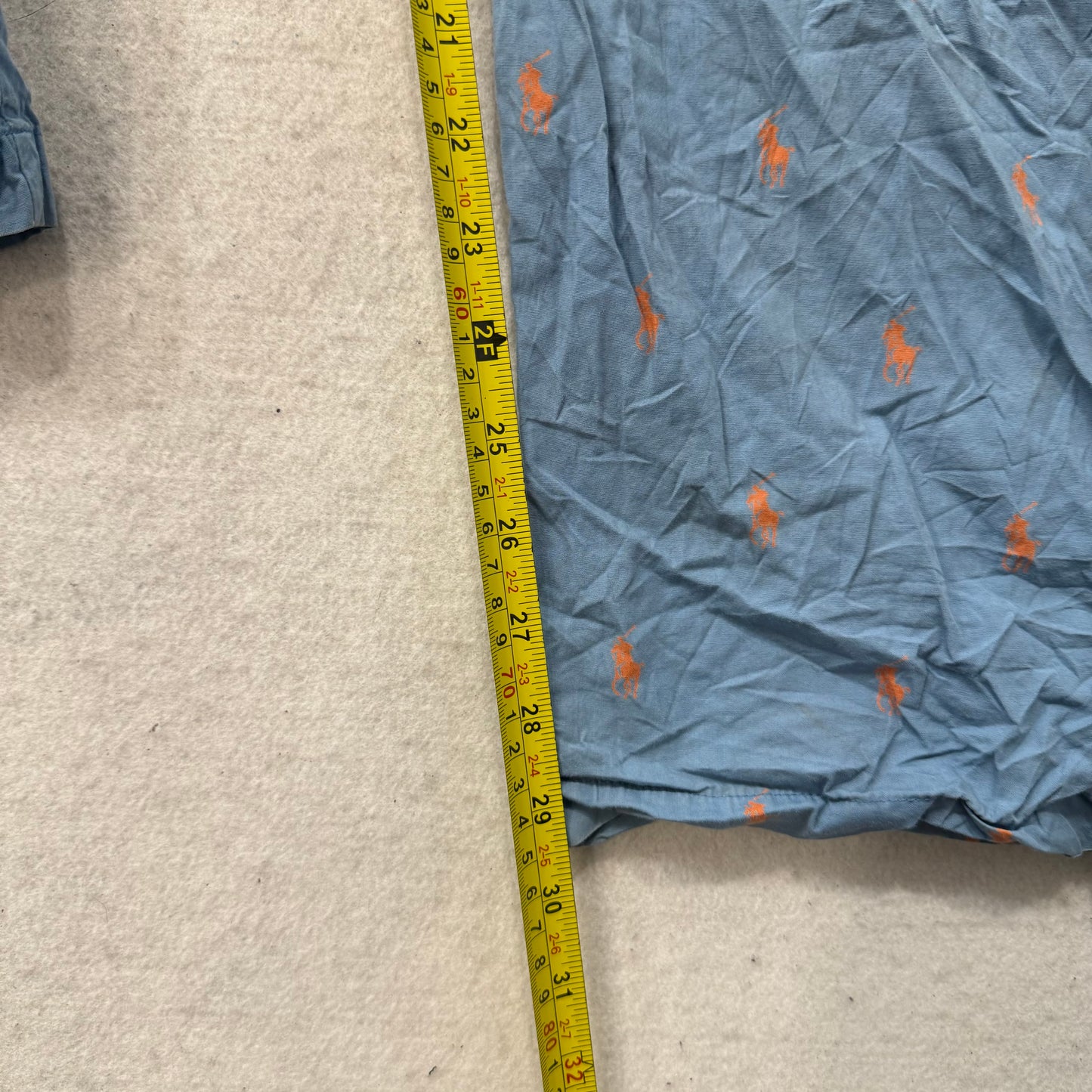 Polo Ralph Lauren Men's Light Blue Cotton Pajama Pant All-Over Print Logo Size M