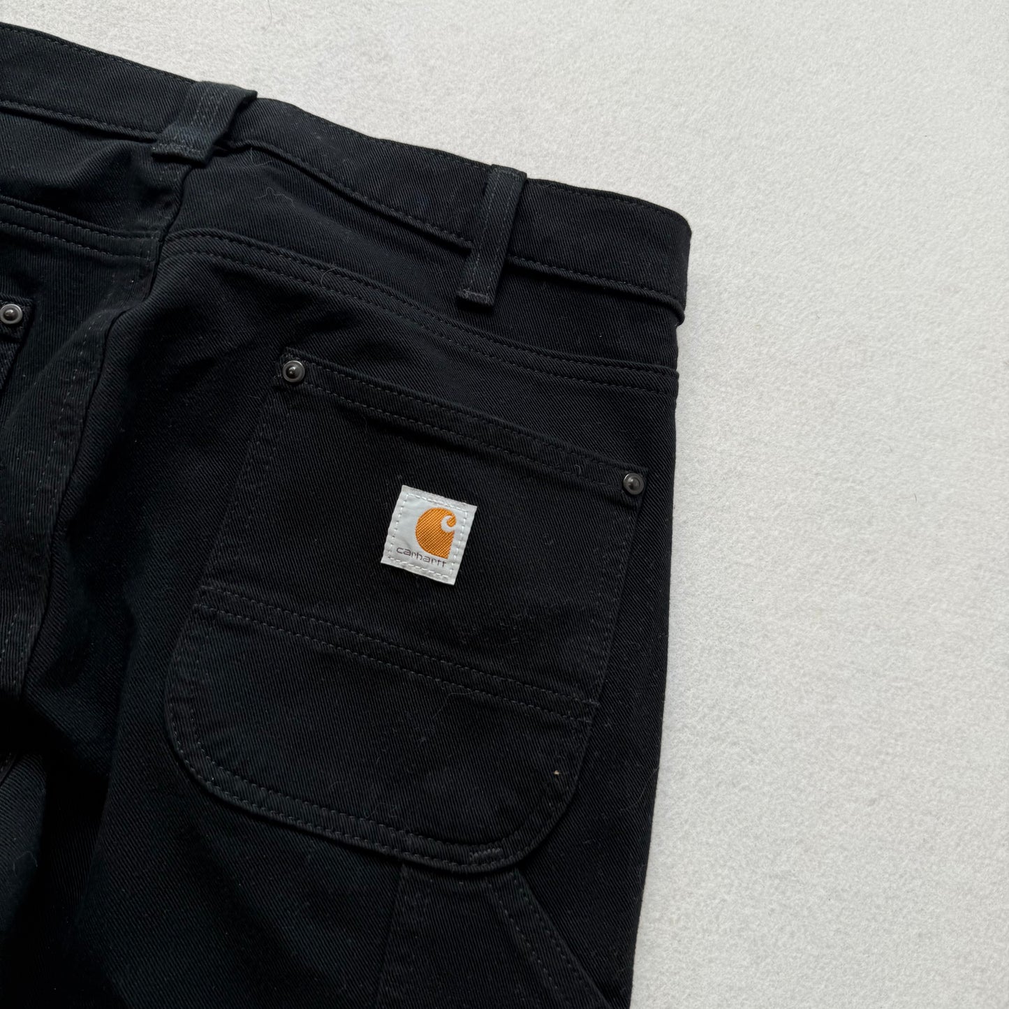 Carhartt Men's Black Cotton Relaxed Slim Fit Double-Knee Carpenter Pant Size 2