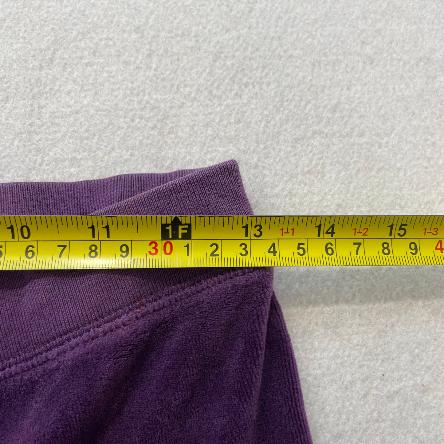Juicy Couture Women's Deep Purple Velour Flare Leg Track Pant Drawstring Size 12