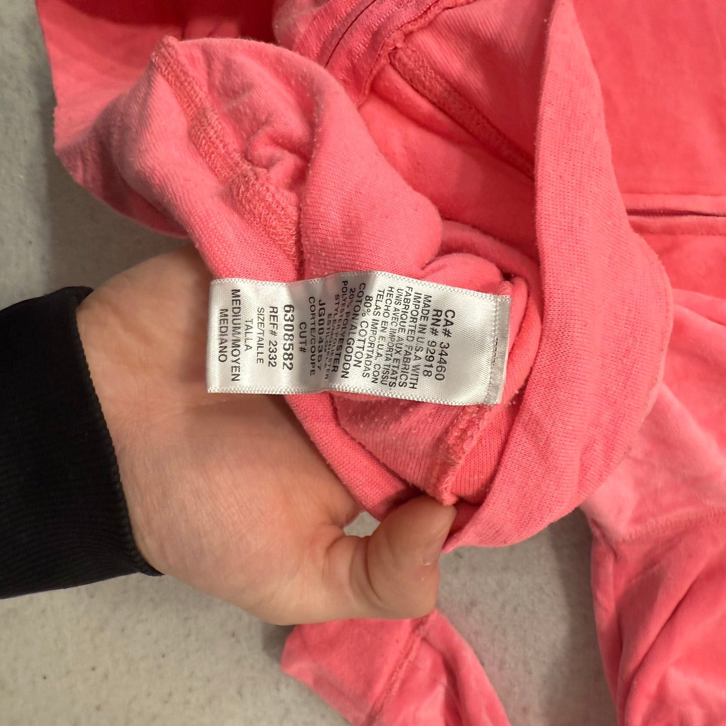 Juicy Couture Women's Watermelon Velour Zip Up Hoodie Loungewear Preppy Size M