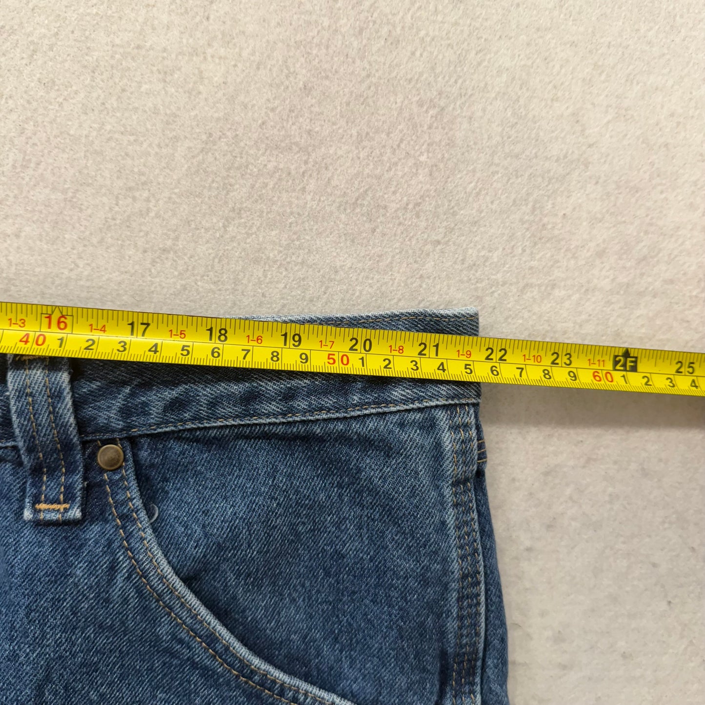 Wrangler Men's Blue Riggs Workwear Carpenter Denim Jeans Relaxed Fit Size 44x32