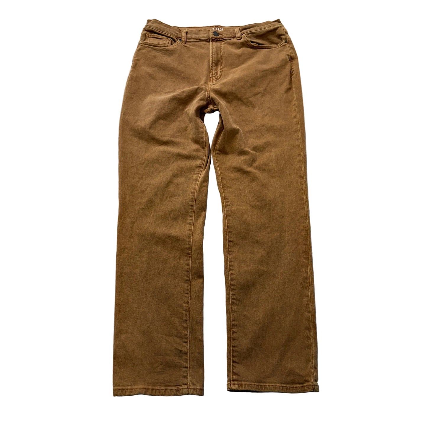 Ana Women's Caramel Straight Leg Denim Jeans Stretch High Rise Classic Size 16