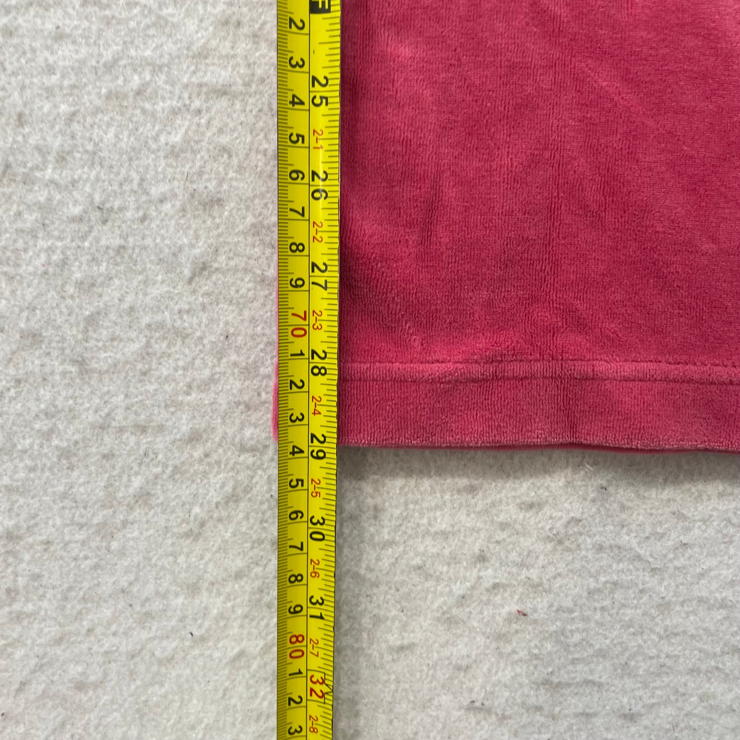Juicy Couture Women's Red Velour Flared Track Pants Back Flap Pockets Size L