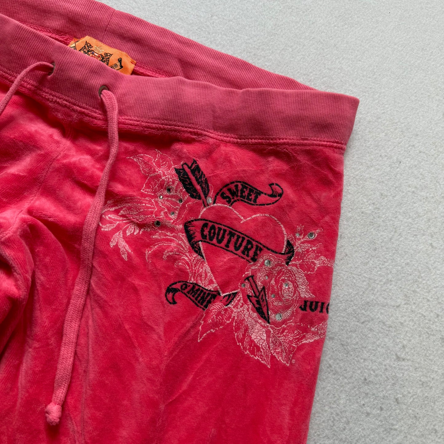 2003 Juicy Couture Sweet Couture O’Mine Hot Pink Velour Flared Track Pant Size S