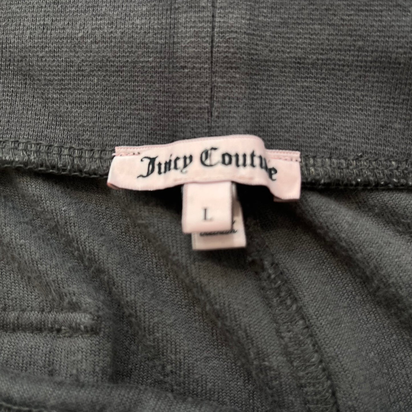 Juicy Couture Scottie Dogs Women's Charcoal Gray Velour Tracksuit Set Size M/L
