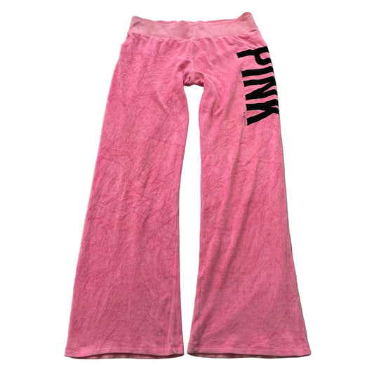 PINK Victoria's Secret Women's Pink Velour Flared Sweatpants Loungewear Size L