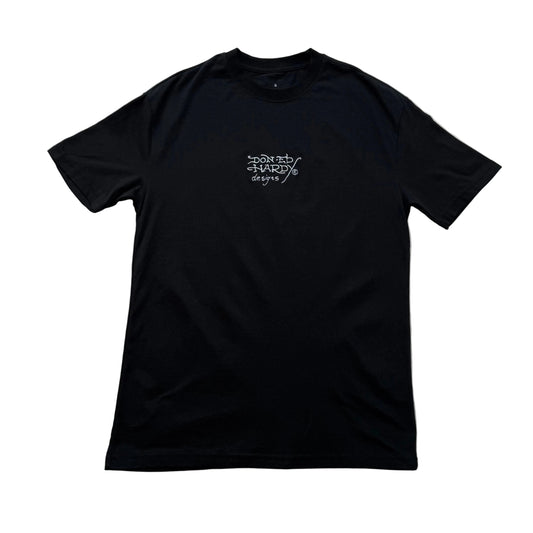 ED HARDY EMBROIDERED LOGO BLACK TEE